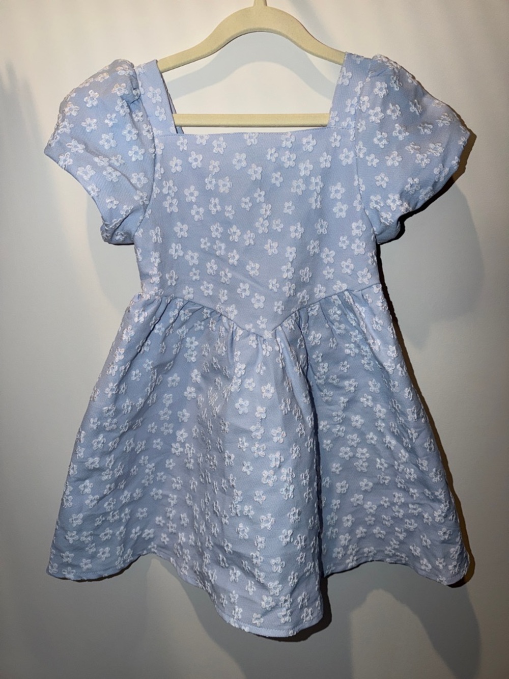 Classic Light Blue Floral Lace Girls' Dress